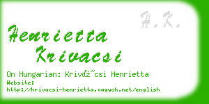 henrietta krivacsi business card